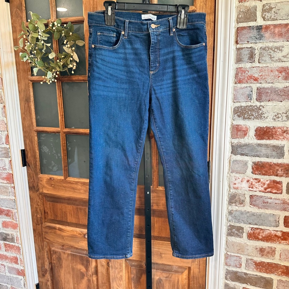 Loft Jeans Women Blue The Slim Straight Leg Dark Wash Classic Casual 12 31